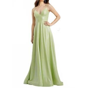 NEW JOVANI double strap shimmer gown in light green